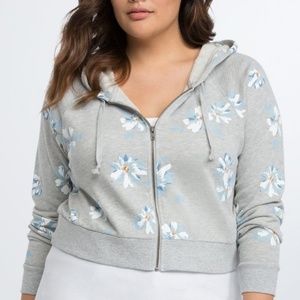 Torrid Floral Crop Hoodie Size 3